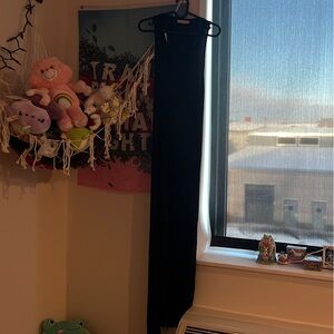 Vintage Black Joah Brown Sleeveless Dress With Slits In The Sides